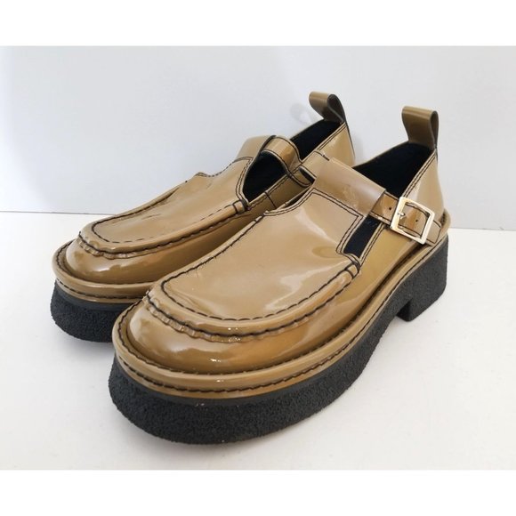 E8 By Miista Cathy Platform Mary Jane in Khaki Olive Size 37